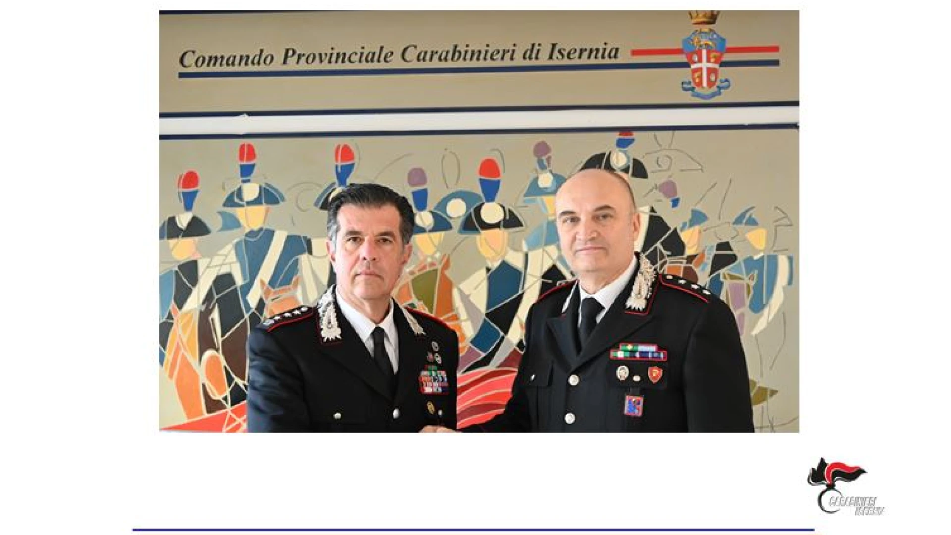 Isernia:  arriva presso il Comando Provinciale Carabinieri il Capitano Bernabei. Guiderà il nucleo operativo e radiomobile.